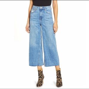 TOPSHOP Moto cropped wide-leg jeans